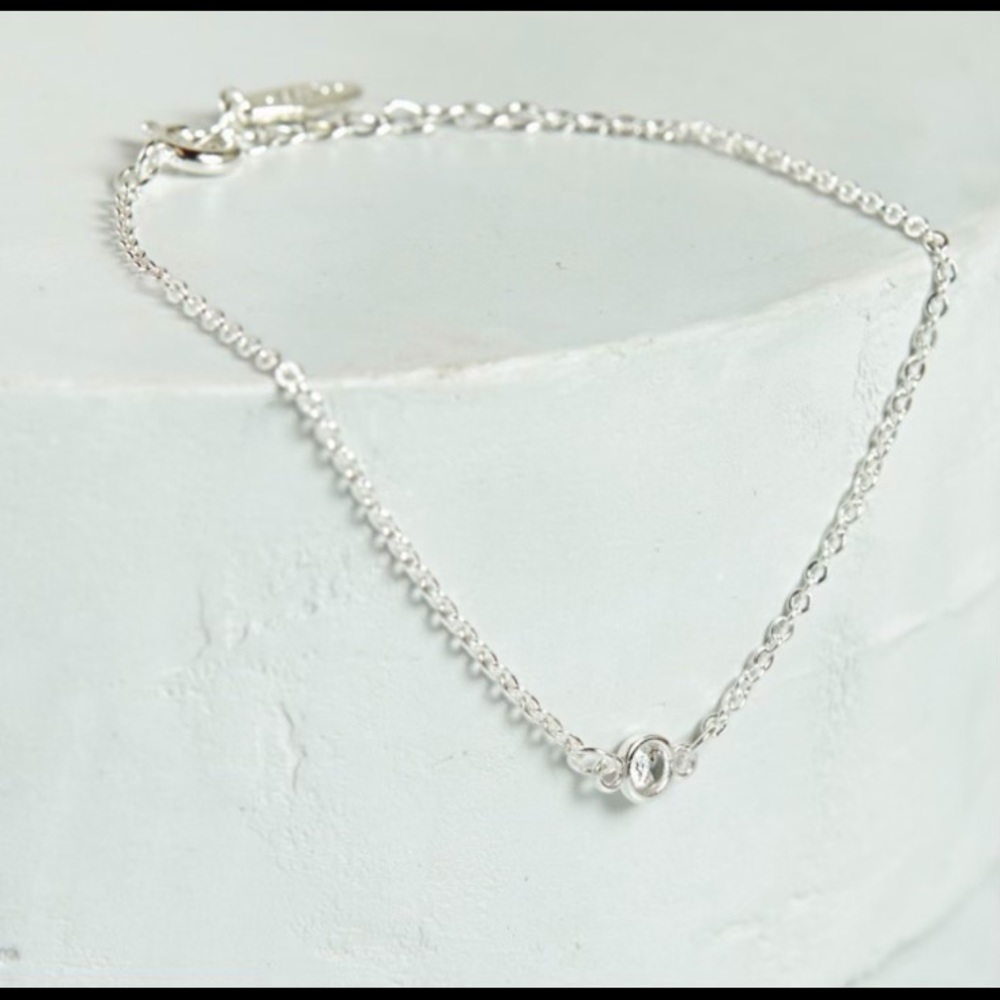 Ettika solo stone cubic zirconia silver bracelet